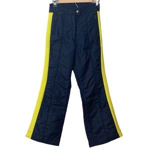 Edelweiss Ski Wear Vintage 70’s/80’s Women’s Snowboard Pants Navy Yellow Small